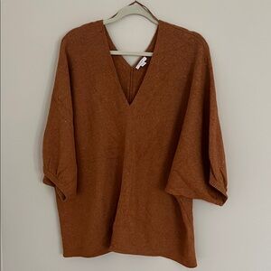 J Jill EUC Rust V-Neck Slouchy Sweater